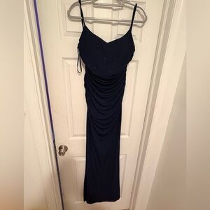 Windsor Black Sparkle Ruched Maxi Dress with Spaghetti Straps